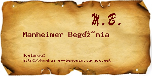 Manheimer Begónia névjegykártya
